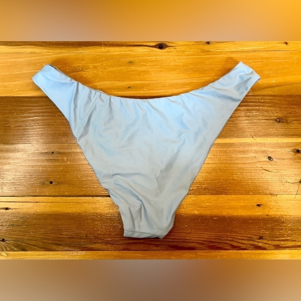 NWT J. Crew Blue Curved Waist Cheeky Bikini Bottom, Mid Rise, Sizes S & M - Picture 6 of 14